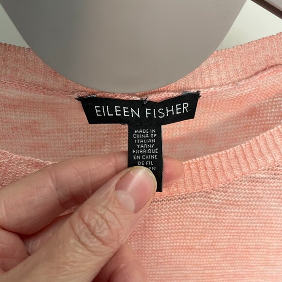 Eileen Fisher Pink Organic Linen knit T shirt - Picture 2 of 4